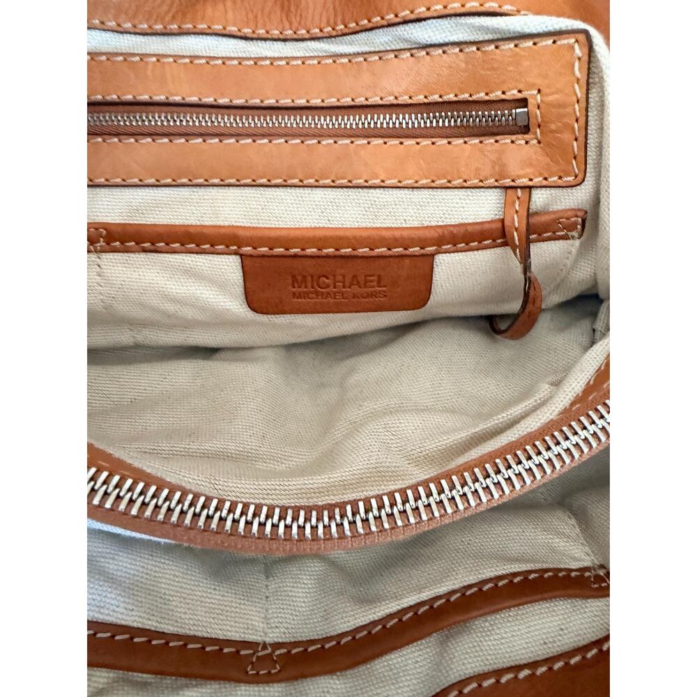 Vintage Michael Kors Astor Studded Leather Satchel Tan Cognac shoulder bag - Picture 15 of 15